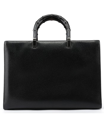 Black Leather Bamboo Tote online