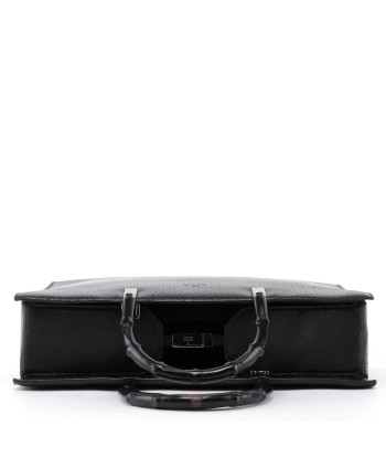 Black Leather Bamboo Tote online