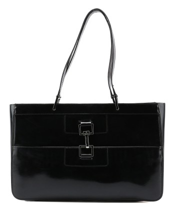 Black Patent Leather Jackie Tote pas cheres