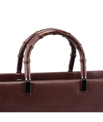 Brown Leather Bamboo Tote en ligne