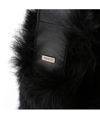 Black Fur Shoulder Bag pas cher 