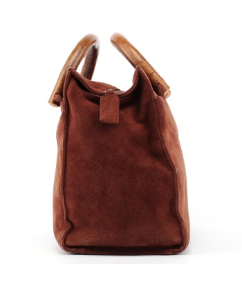 1990's Suede Wood Handle Bag En savoir plus