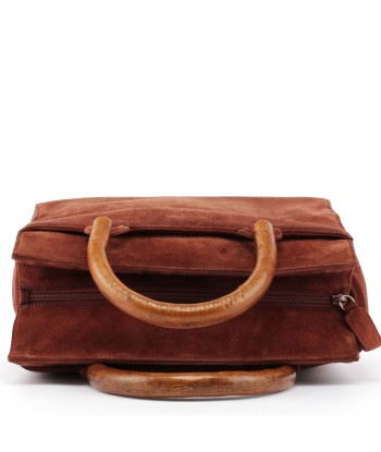 1990's Suede Wood Handle Bag En savoir plus