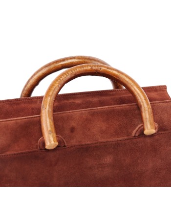 1990's Suede Wood Handle Bag En savoir plus