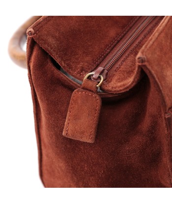 1990's Suede Wood Handle Bag En savoir plus