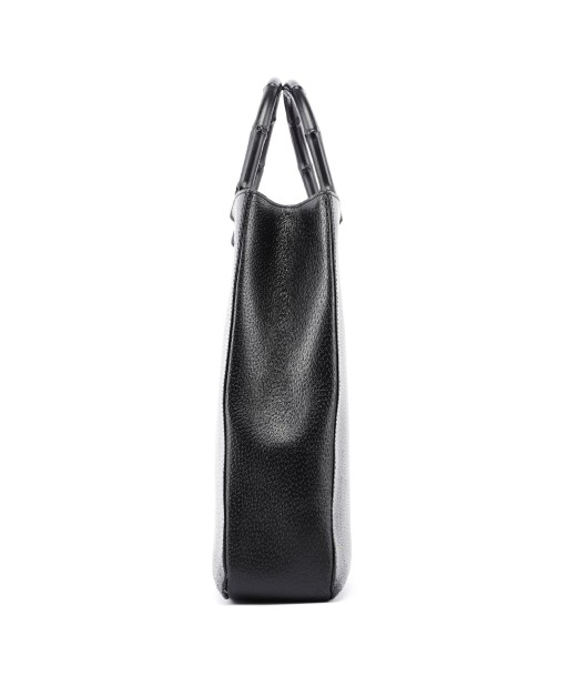 Black Leather Bamboo Tote Red Int 50-70% off 