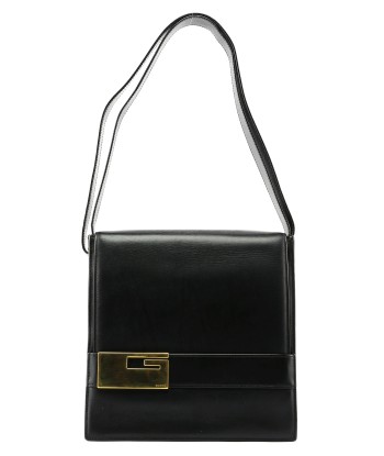 Black Leather Gold G Shoulder Bag chez Cornerstreet bien 