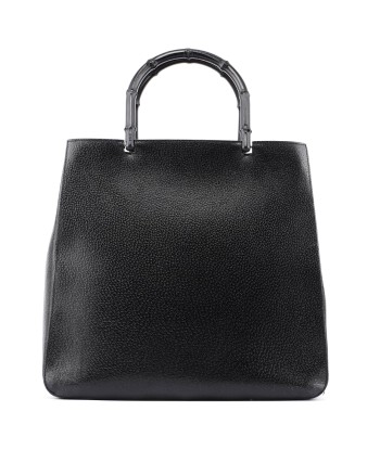 Black Leather Bamboo Tote Red Int 50-70% off 