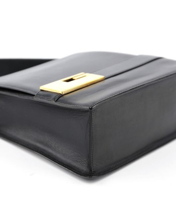 Black Leather Gold G Shoulder Bag chez Cornerstreet bien 