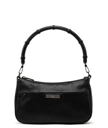 4870. Black Leather Bamboo Hobo Bag 50-70% off 