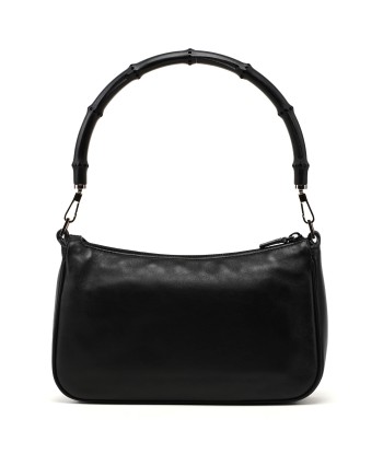 4870. Black Leather Bamboo Hobo Bag 50-70% off 