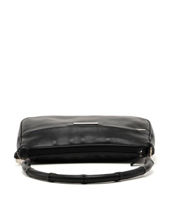 4870. Black Leather Bamboo Hobo Bag 50-70% off 