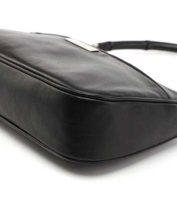 4870. Black Leather Bamboo Hobo Bag 50-70% off 