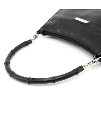 4870. Black Leather Bamboo Hobo Bag 50-70% off 