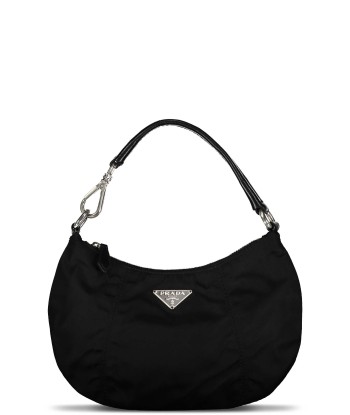 Black Tessuto Nylon Mini Hobo rembourrage situé sous