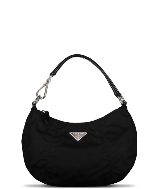 Black Tessuto Nylon Mini Hobo rembourrage situé sous