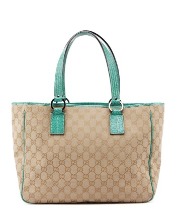 Beige Turquoise GG Tote Bag Profitez des Offres !