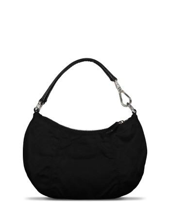 Black Tessuto Nylon Mini Hobo rembourrage situé sous