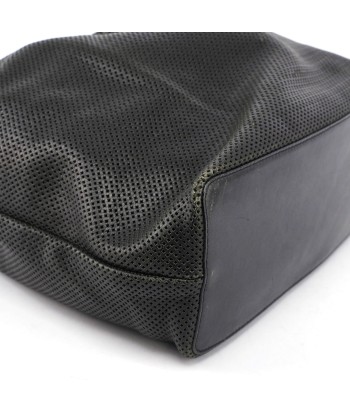 Black Leather Perforated Shoulder Bag Par le système avancé 