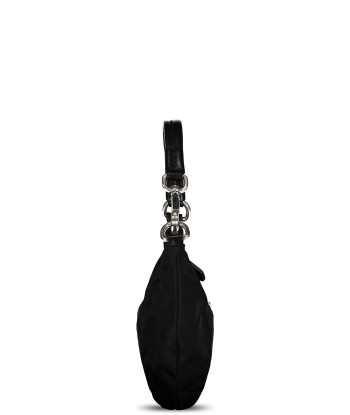 Black Tessuto Nylon Mini Hobo rembourrage situé sous