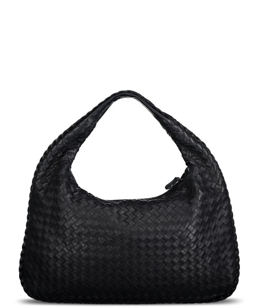 Medium Navy Intrecciato Hobo Bag le des métaux précieux