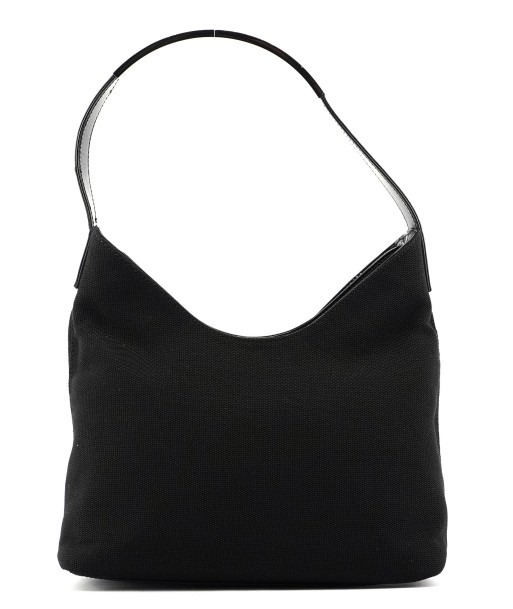 Black Canvas Silver Handle Shoulder Bag Par le système avancé 