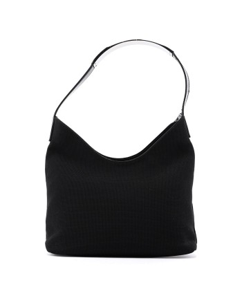 Black Canvas Silver Handle Shoulder Bag Par le système avancé 