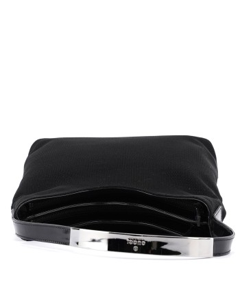 Black Canvas Silver Handle Shoulder Bag Par le système avancé 