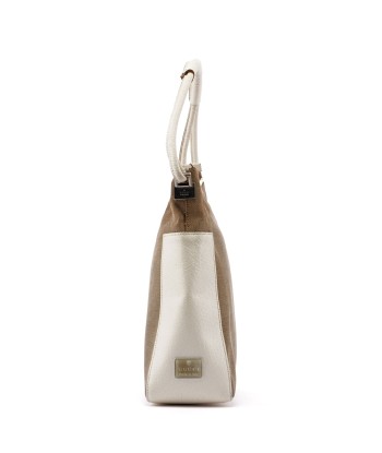 Beige White Canvas Shoulder Bag prix