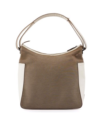 Beige White Canvas Shoulder Bag prix