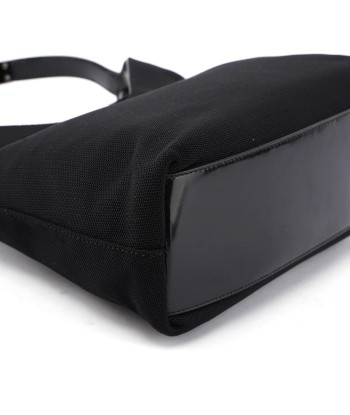 Black Canvas Silver Handle Shoulder Bag Par le système avancé 