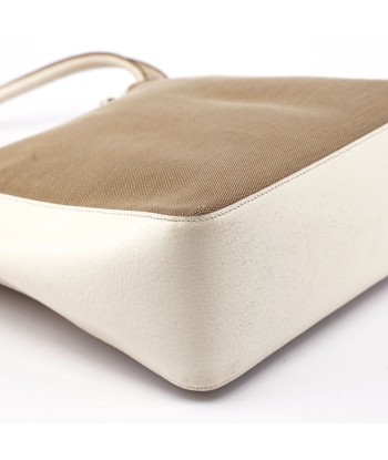 Beige White Canvas Shoulder Bag prix