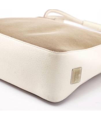 Beige White Canvas Shoulder Bag prix