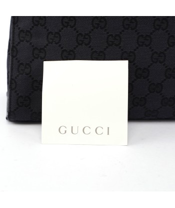 Gucci Black GG Canvas Bamboo Tote solde