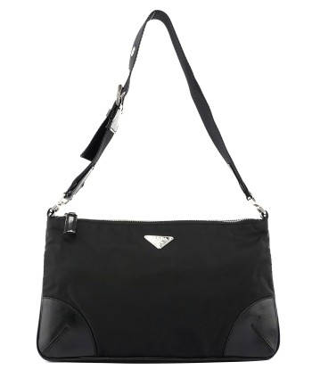 Prada Black Tessuto Leather Shoulder Bag commande en ligne