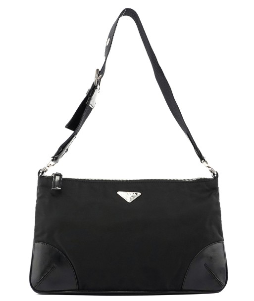 Prada Black Tessuto Leather Shoulder Bag commande en ligne