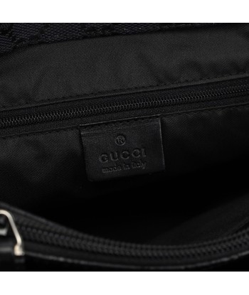 Gucci Black GG Canvas Bamboo Tote solde