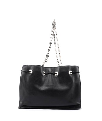 5338. Gucci Black Calfskin Drawstring Chain Tote la chaussure