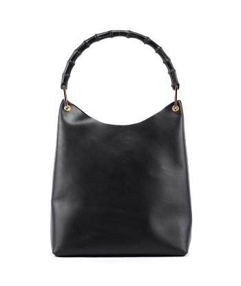 Gucci Black Leather Bamboo Hobo W/ Pouch solde