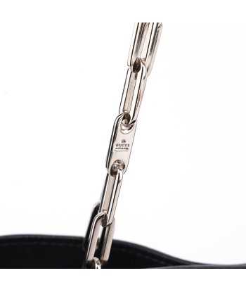 5338. Gucci Black Calfskin Drawstring Chain Tote la chaussure