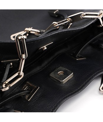 5338. Gucci Black Calfskin Drawstring Chain Tote la chaussure