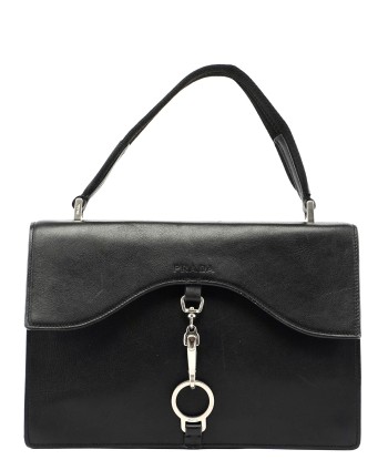 Prada Black Leather Top Handle Bag la livraison gratuite