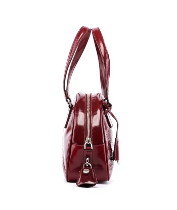 5347. Prada Red Patent Leather Stamped Tote Faites des économies