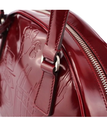 5347. Prada Red Patent Leather Stamped Tote Faites des économies