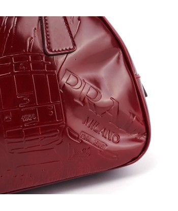 5347. Prada Red Patent Leather Stamped Tote Faites des économies