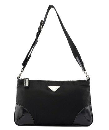 Prada Black Tessuto Leather Shoulder Bag une grave pollution 