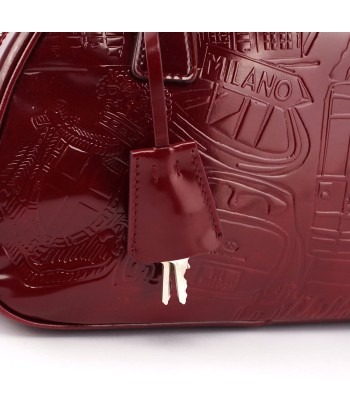 5347. Prada Red Patent Leather Stamped Tote Faites des économies