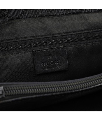 Gucci Black Canvas GG Bamboo Tote pas cher 