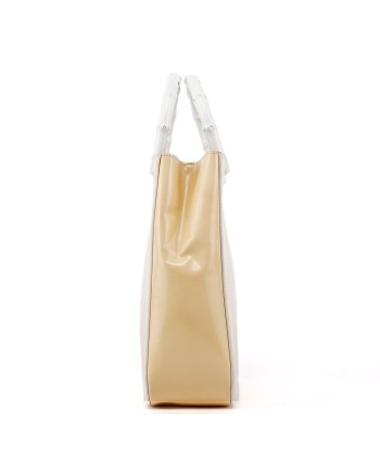 Gucci Beige Patent Leather Bamboo Tote commande en ligne