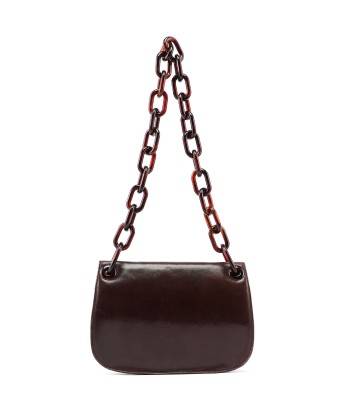 Prada Brown Calfskin Chain Shoulder Bag Livraison rapide